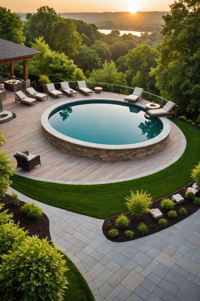 Raised Deck Glass Boundaries Pool