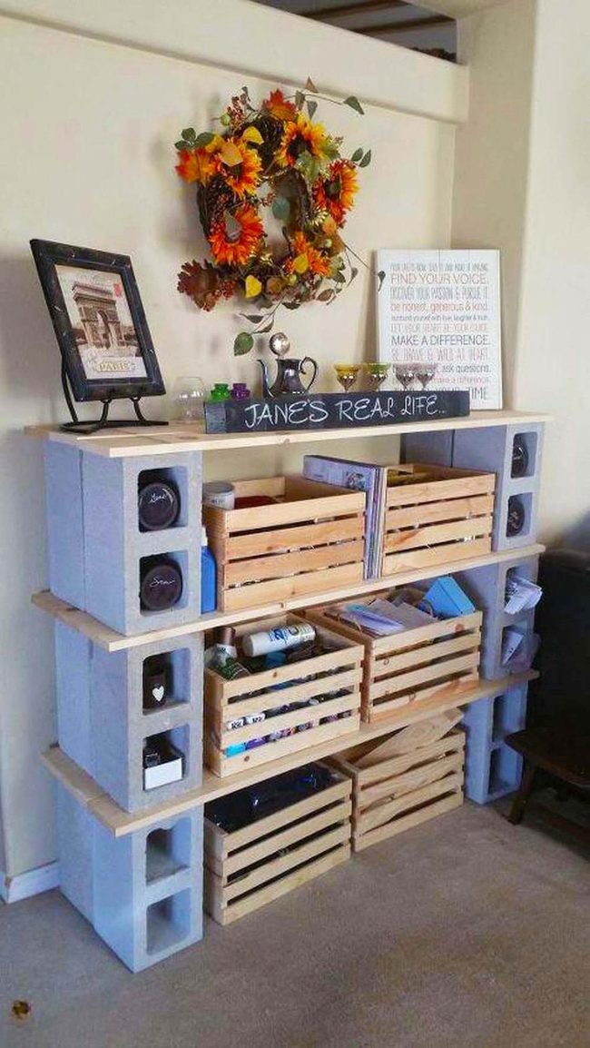 Stacked Crates Cinder Block Storage