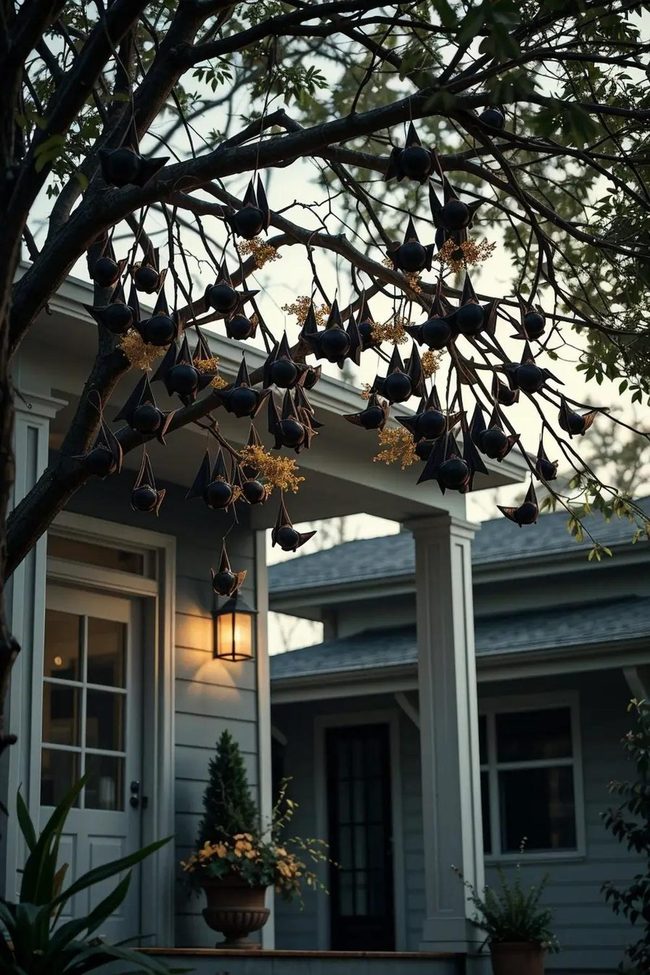 Floating Black Bat Clusters