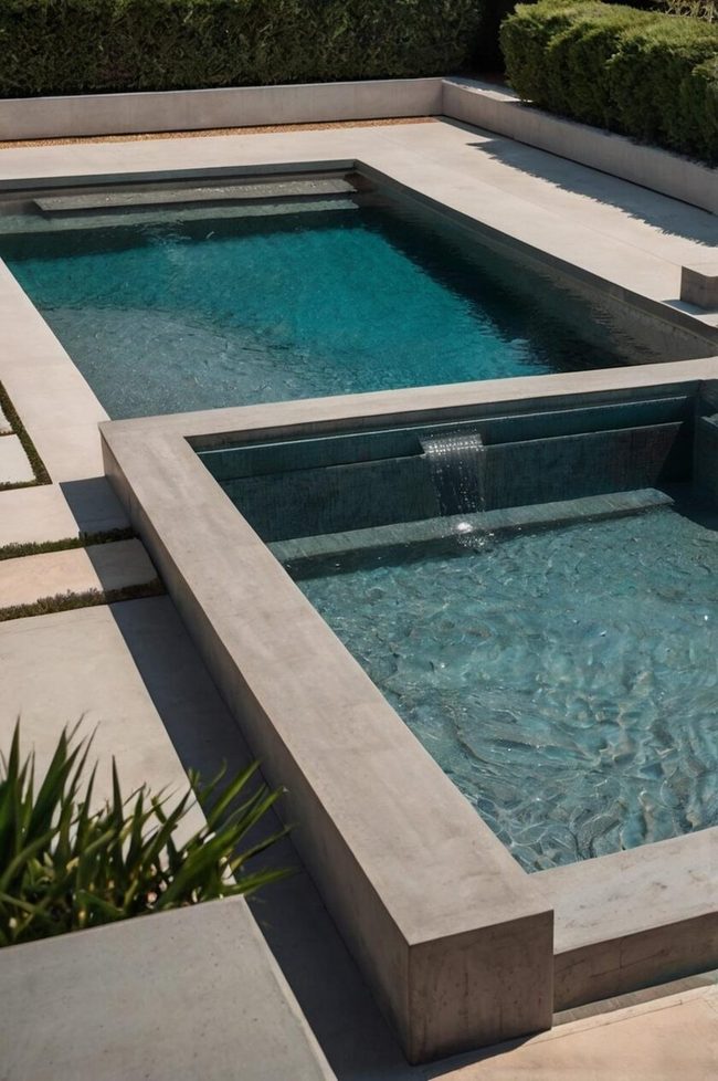 Gray Concrete Pool Deck