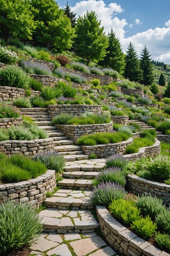 Terraced Herbs on Slope