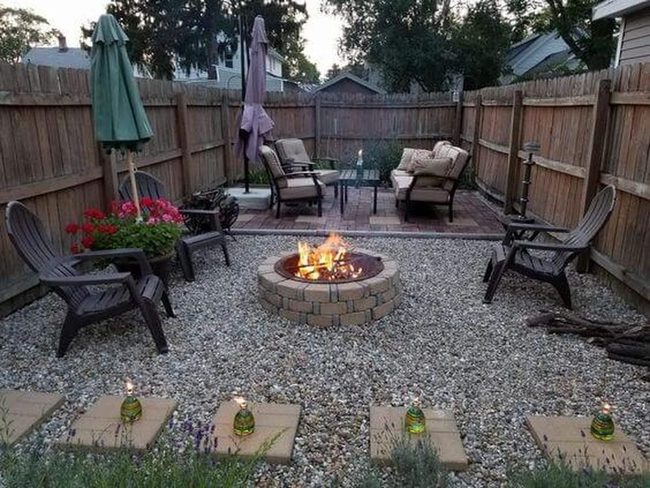 Evening Fire Pit Stone Circle