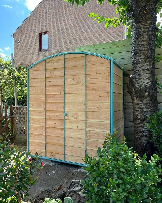 Garden Storage With Warm Wood Details
