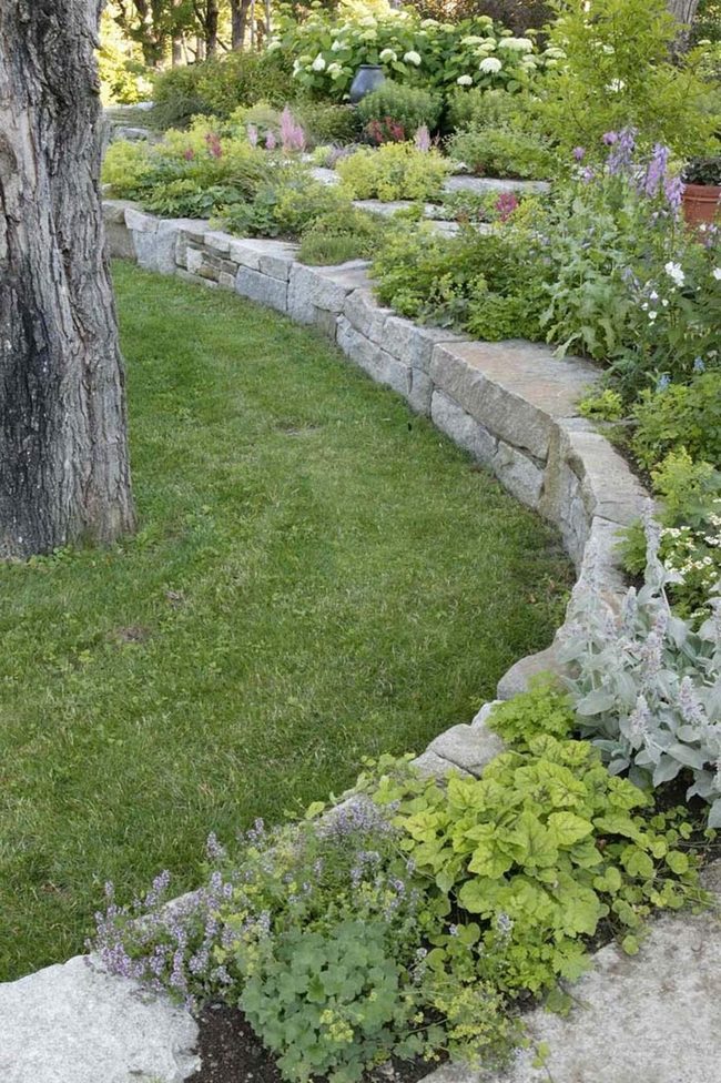Stacked Stone Garden Borders