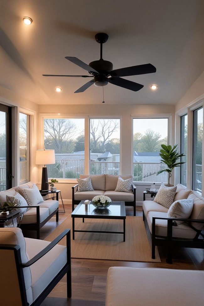 Matte Black Ceiling Fans Three Season