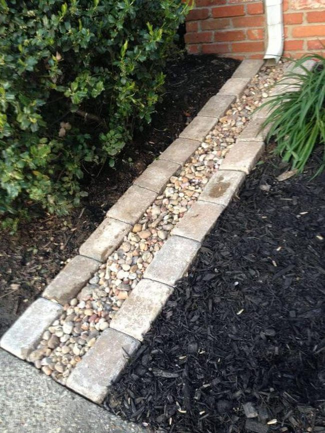 Curved Brick And Pebble Pathway