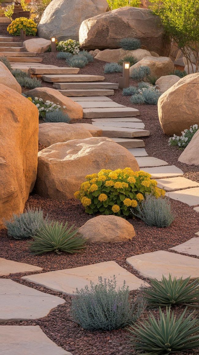 Large Boulder Front Yard Statement