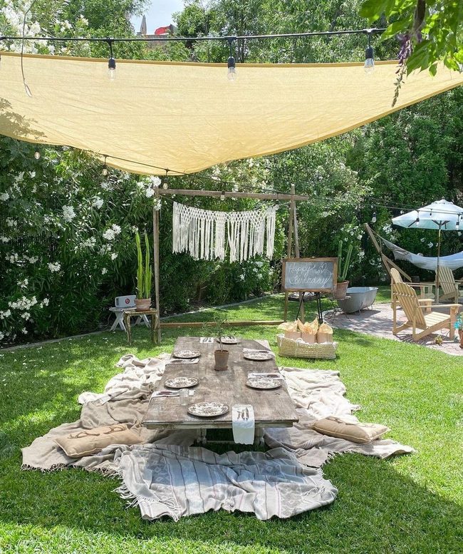Diy Drop Cloth Shade Structure