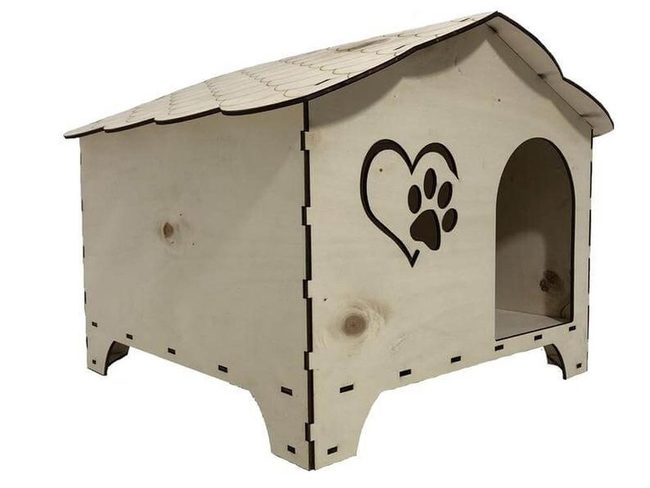 Pink Heart Paw Print Doghouse