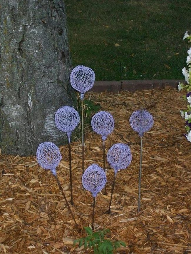 Wire Stem Sphere Flowers
