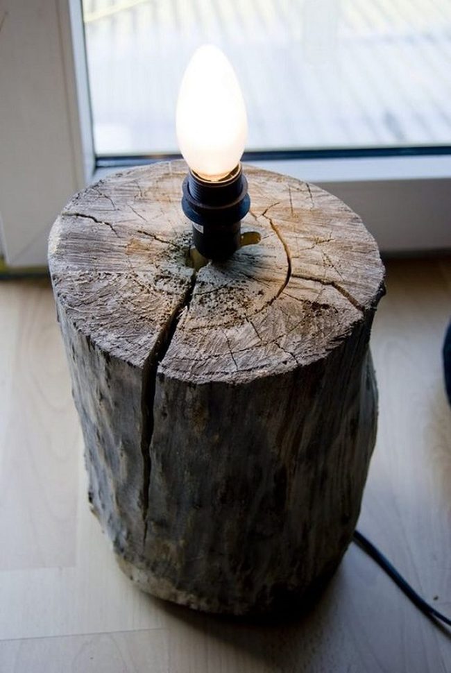 Natural Wood Stump Lighting