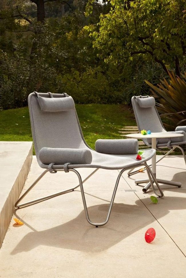 Gray Metal Chairs In Leafy Shade
