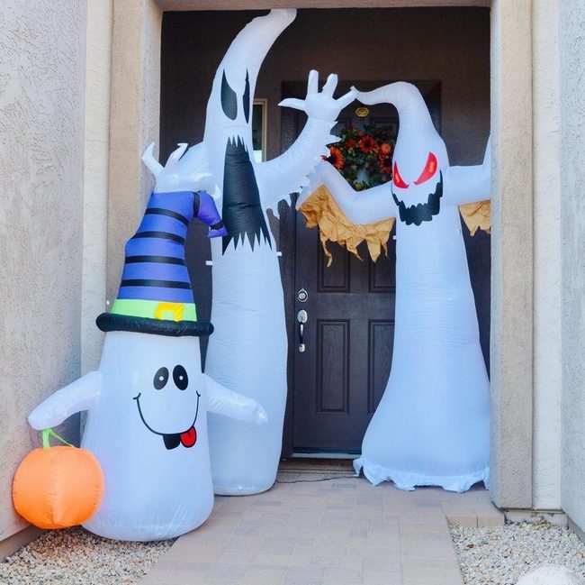 Towering White Inflatable Ghosts