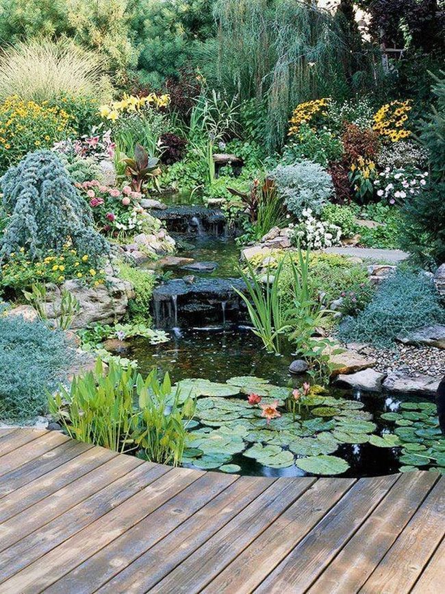 Cascading Blooms With Flowing Water