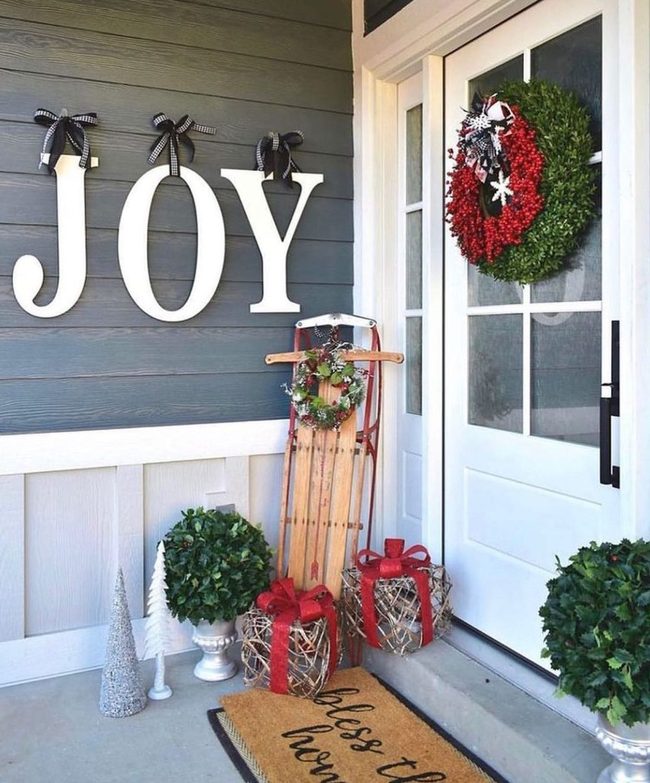 Red And White Festive Front Door
