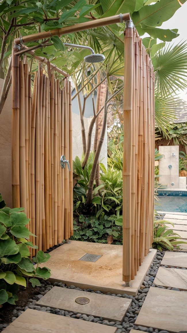 Bamboo Outside Shower Paradise