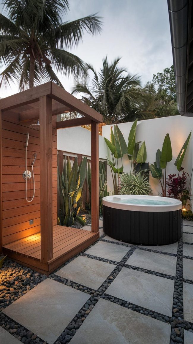 Earthy Stone Open-Air Spa Retreat