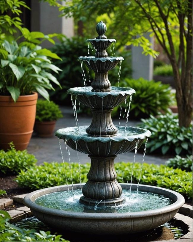 Gentle Bubbling Stone Fountain