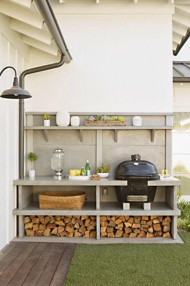 Black Metal Outdoor Cooking Station