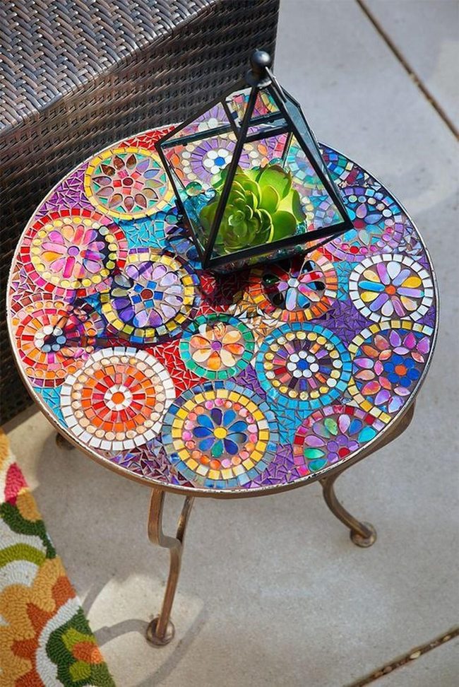 Colorful Mosaic Table Brings Life