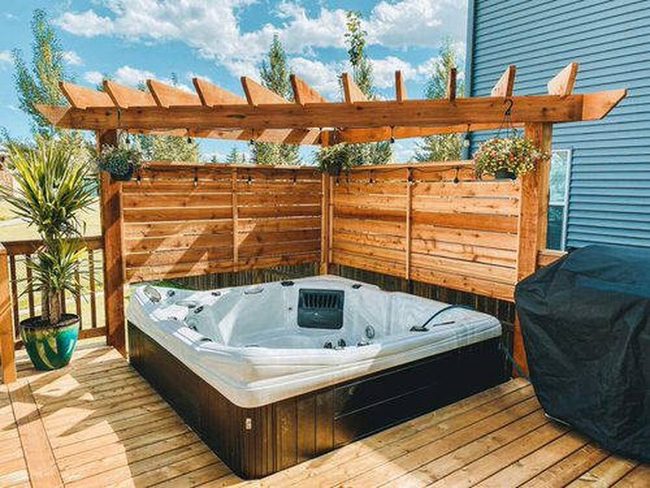Wooden Pergola Hot Tub Hideaway
