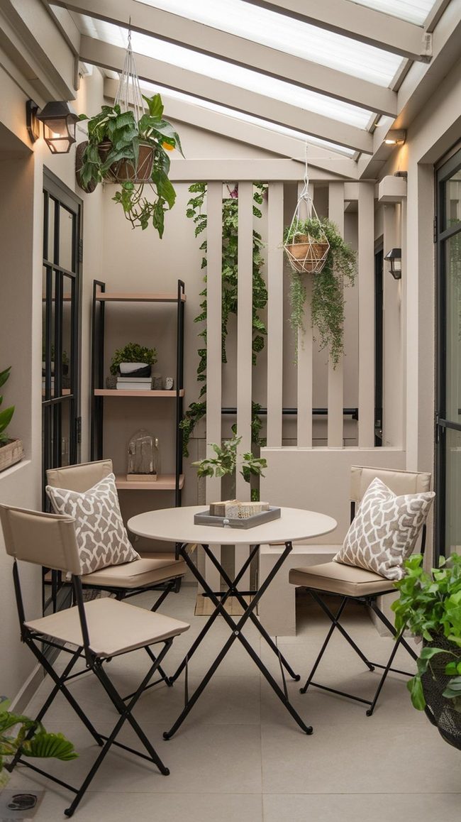 Green Hanging Plants Small Terrace