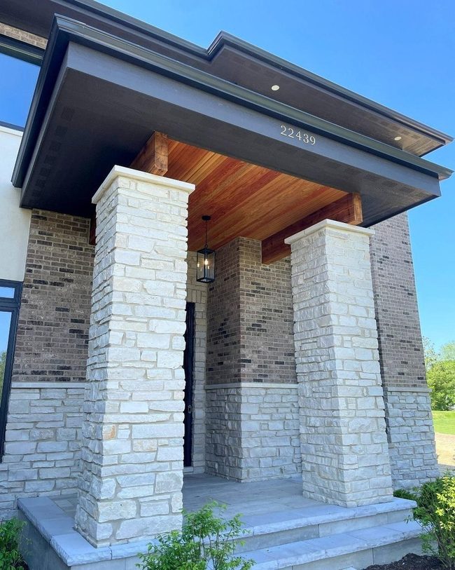 Stone Columns Frame Classic Entrance