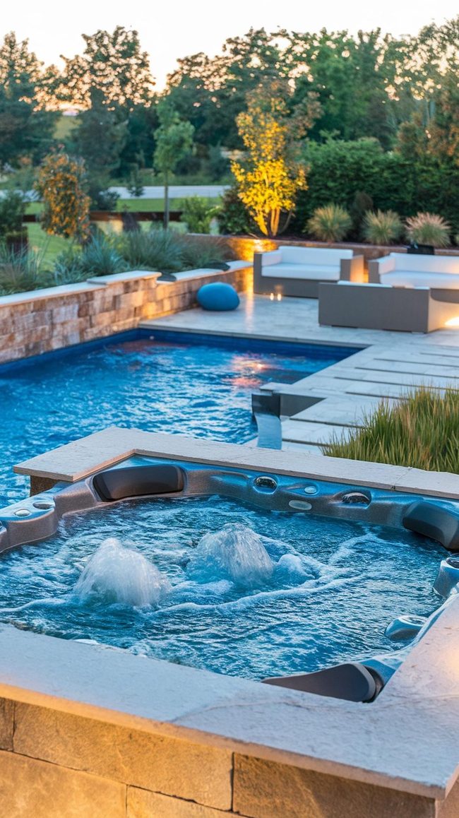 Backyard Pool and Hot Tub Oasis