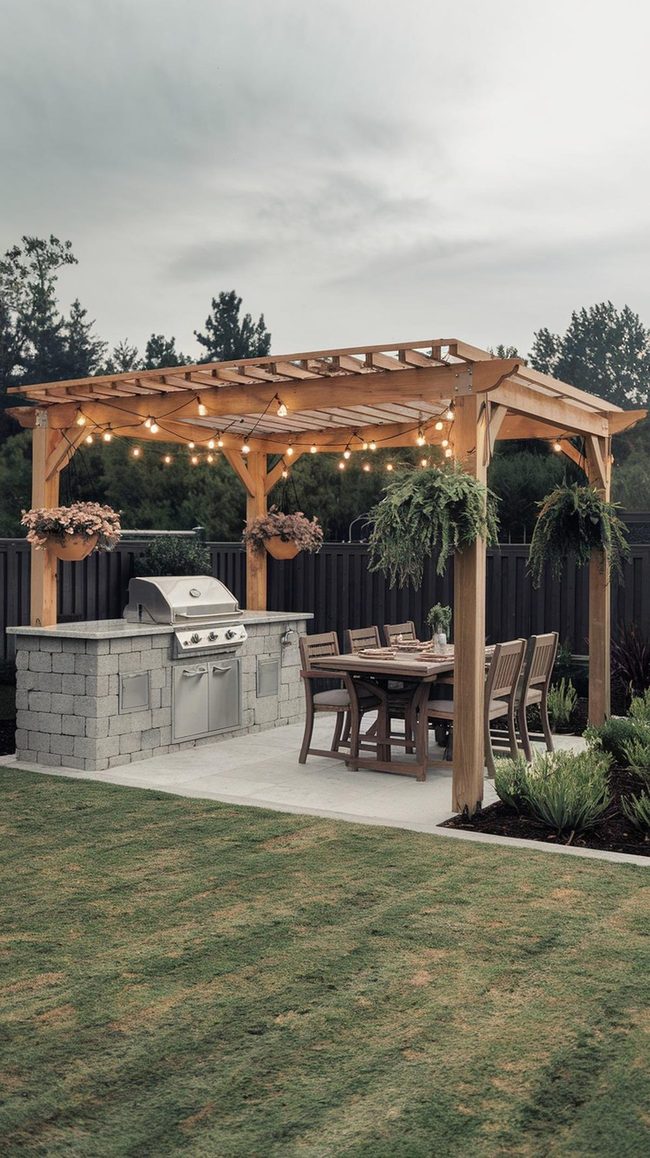 Timber Pergola Backyard Gathering Space