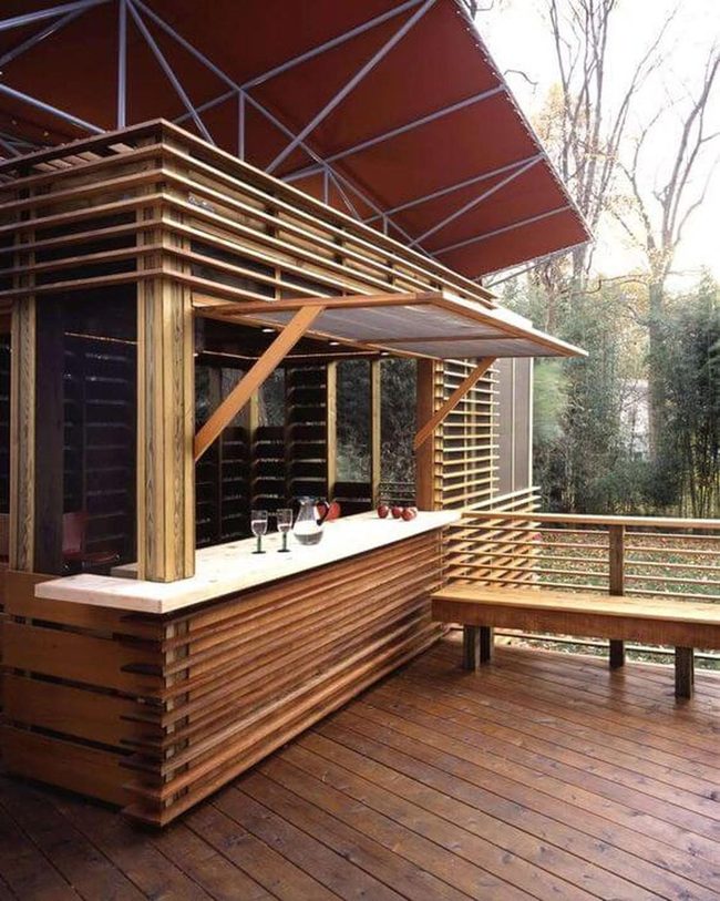 Wooden Bar With Natural Shade