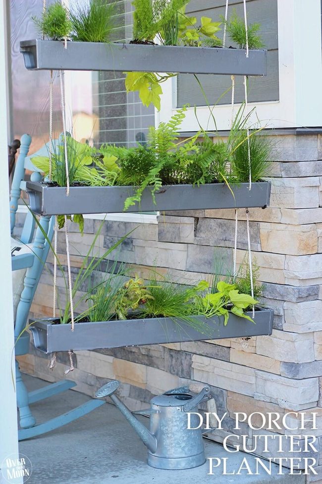 Vintage Gutters Transform Into Statement Planters