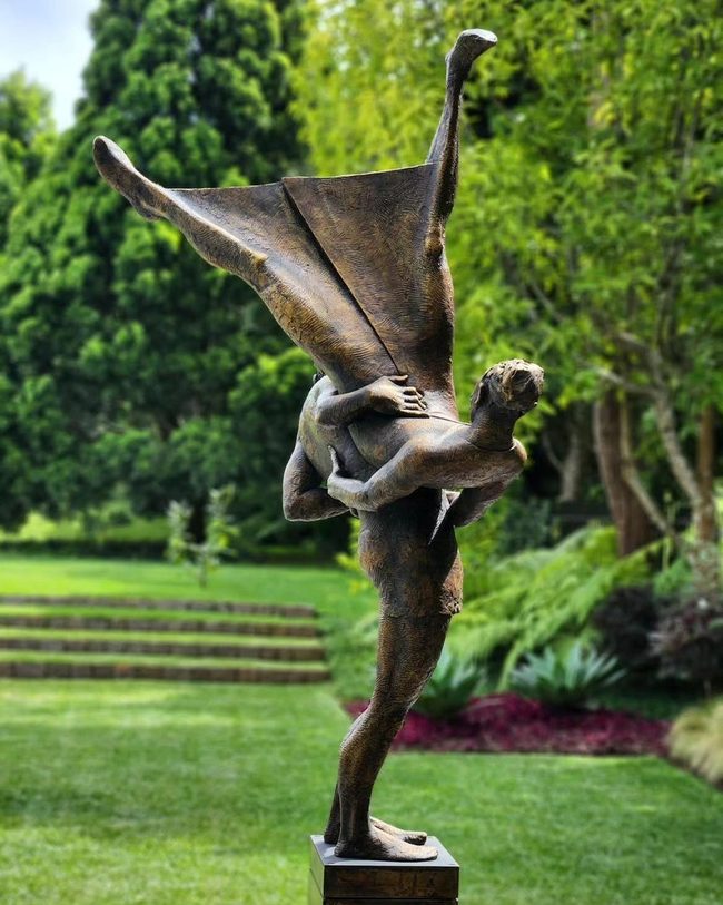 Reflective Metal Dancer Garden Sculpture