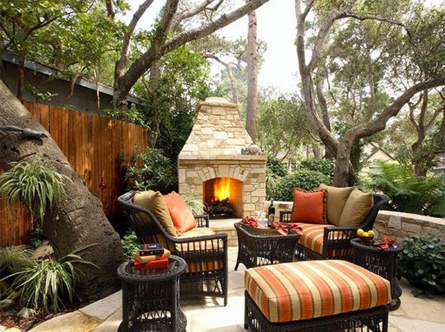 Stone Fireplace Nature Retreat