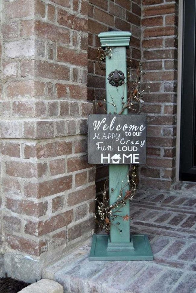 Seasonal Garland Wrapped Entryway