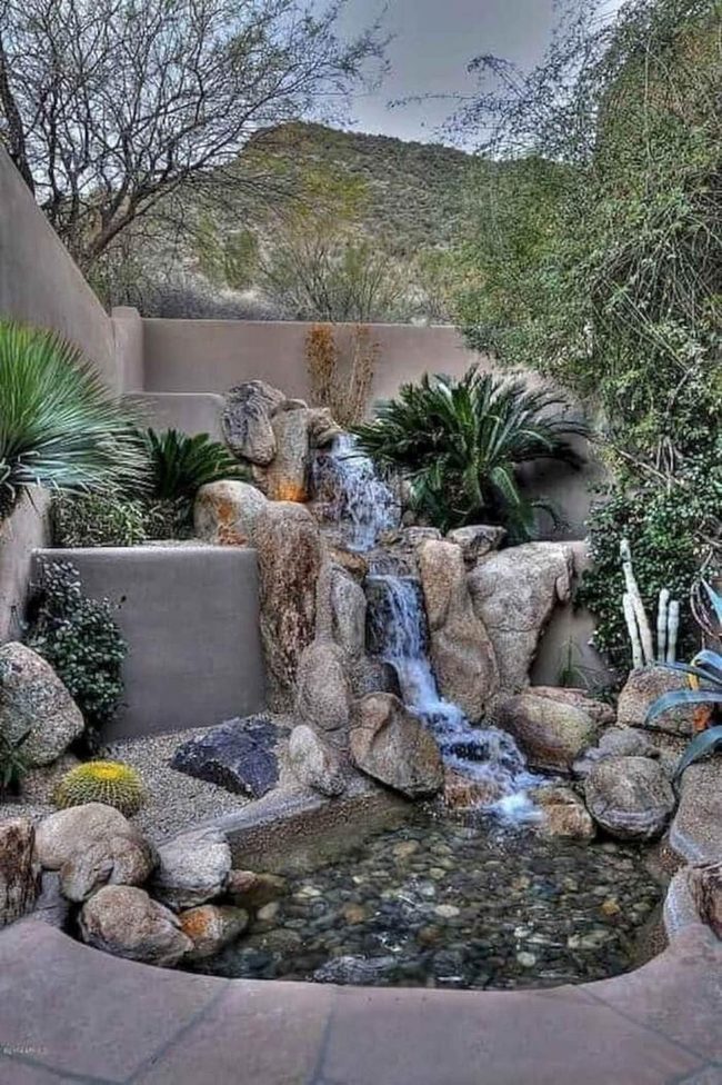 Desert Waterfall With Living Stone