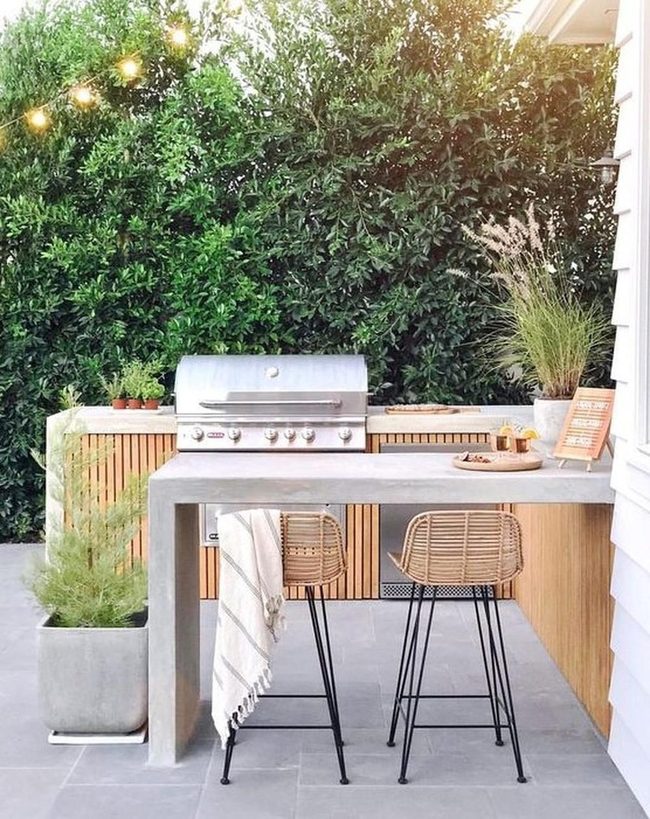 Stainless Steel Meets Concrete Garden