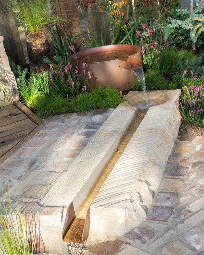 Copper Water Cascades Garden Feature