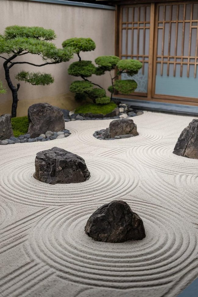 Raked Gravel Stone Sanctuary