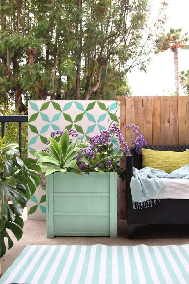 Wooden Boxes Blooming Flowers Outside