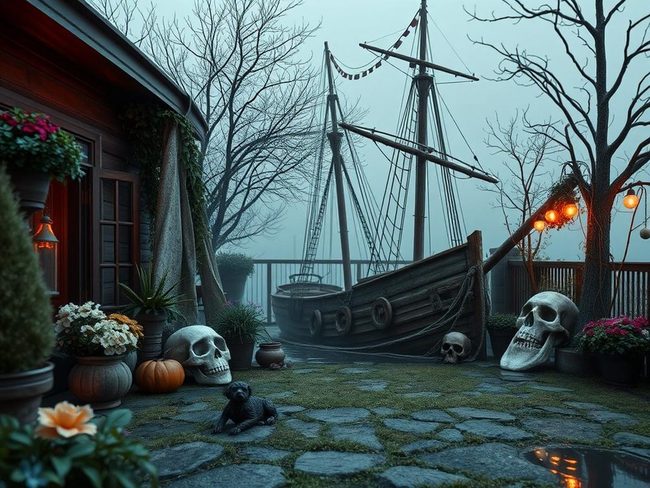 Tattered Sails Ghostly Shipwreck Scene