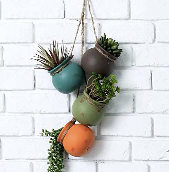 Succulent Pots Rainbow Rope Planters