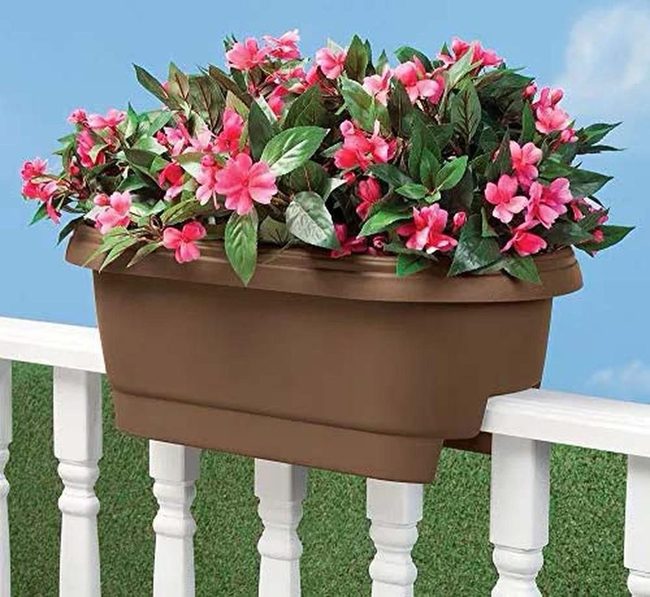 Terra-Cotta Railing Planter For Balconies