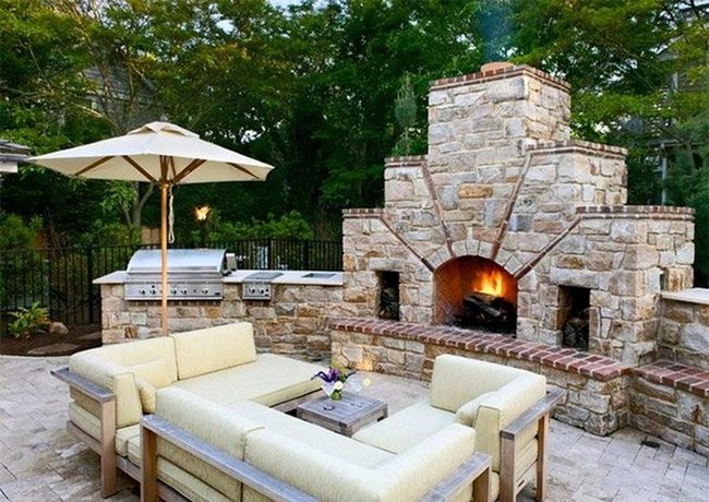 Rough Stone Fireplace, Natural Gathering Space