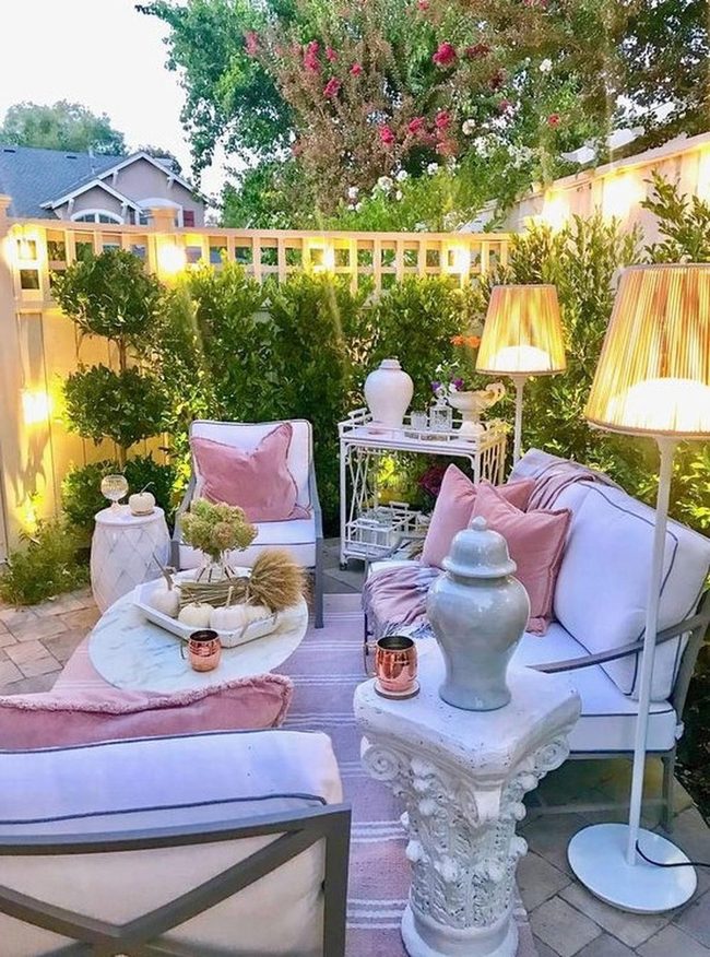 Pink-Lit Evening Garden Escape