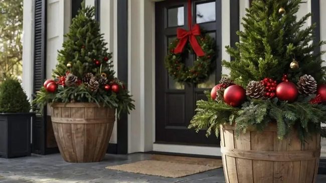 Pinecone Berries Evergreen Planters