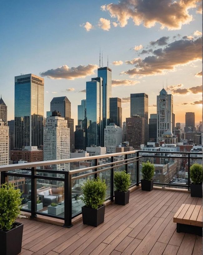 Urban Skyline from Above