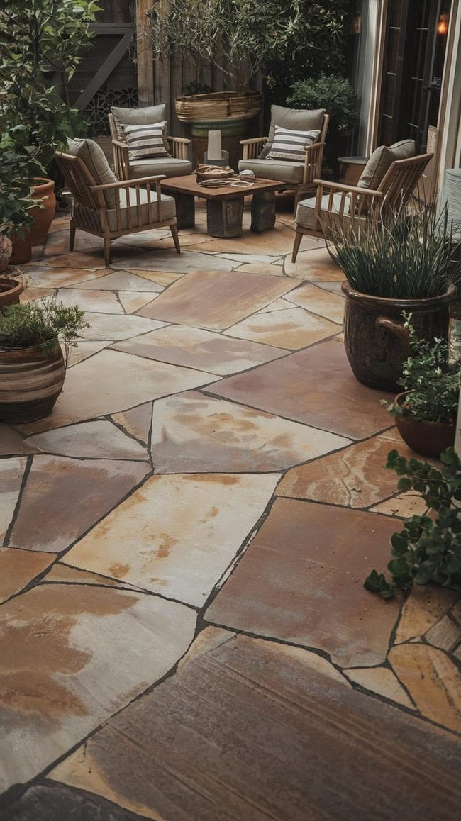 Flagstone Patio Gravel Frame