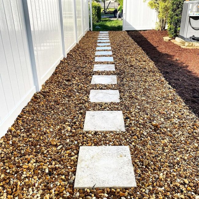 Stone Pathway Through Gravel Garden