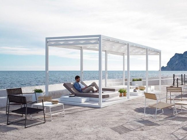 Waterfront White Pergola Oasis