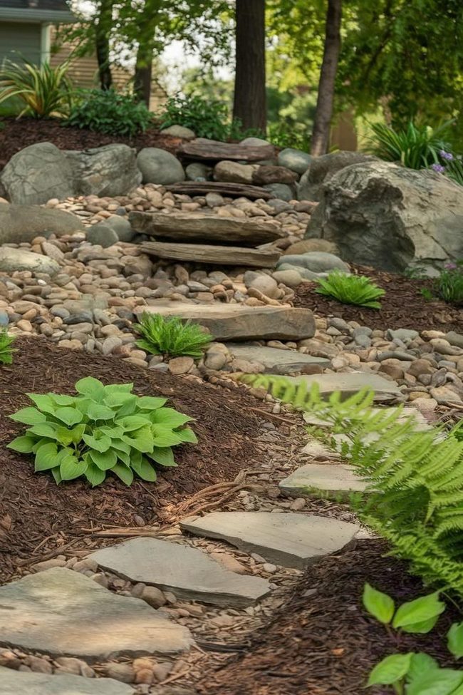 Herbs Growing Through Stone